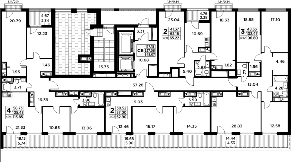2-х комн. кв., 64 м²