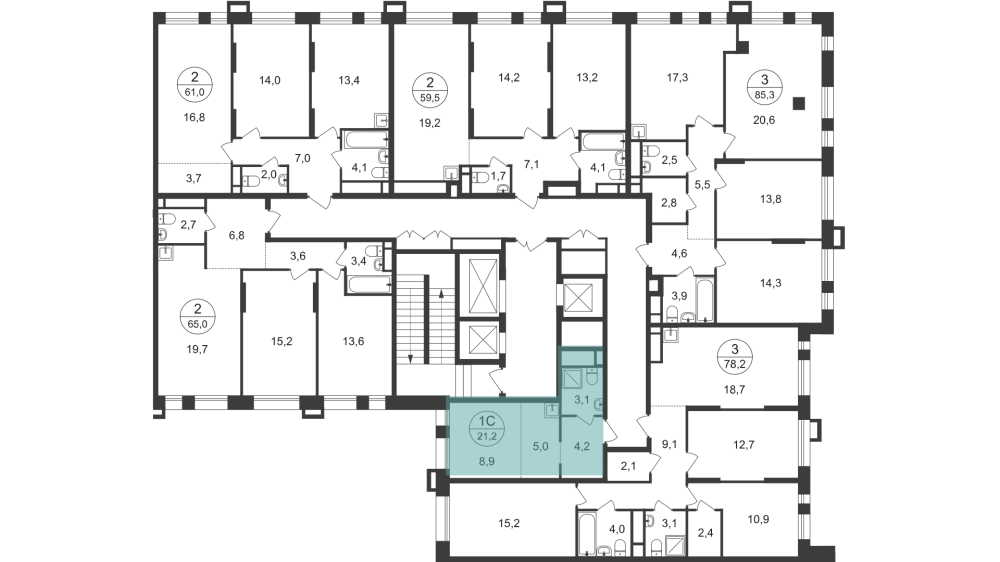 Студия, 21 м²