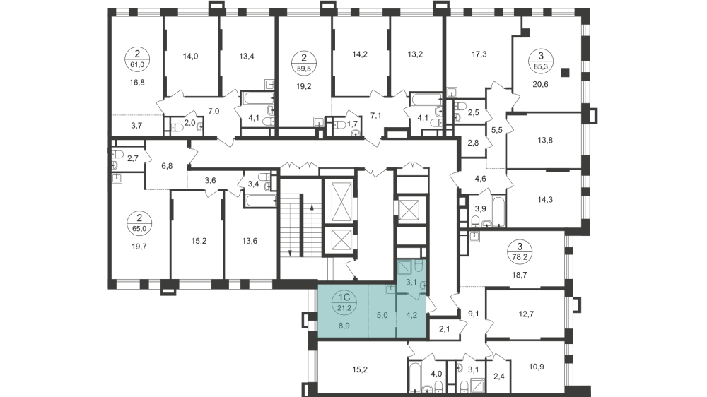 Студия, 21 м²