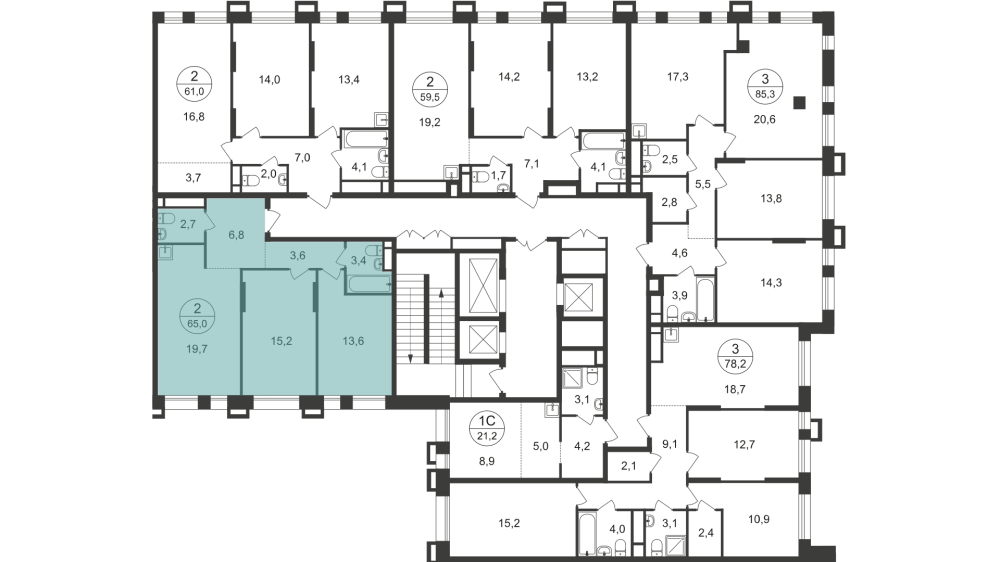 2-х комн. кв., 64 м²