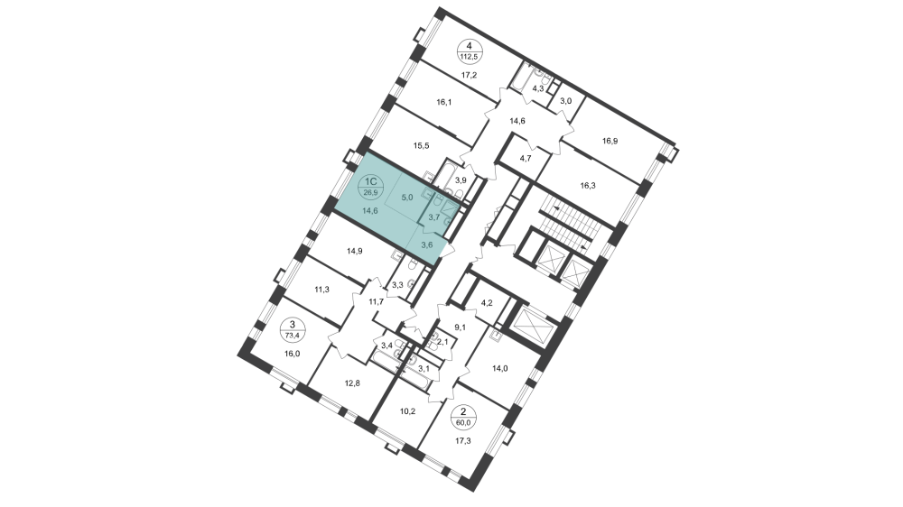 Студия, 26 м²