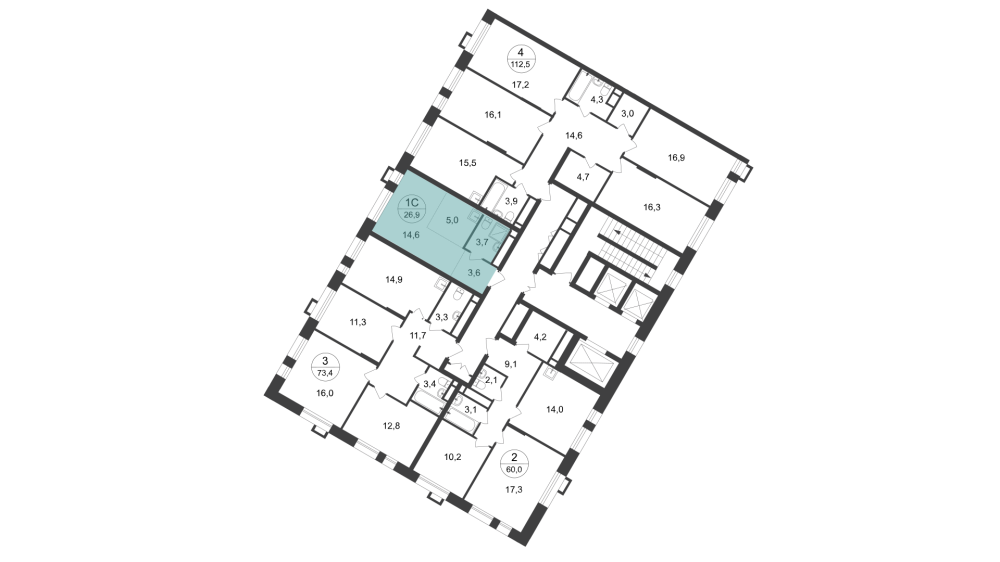 Студия, 26 м²