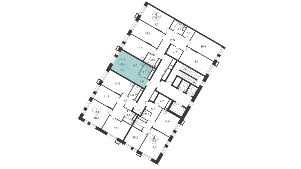 Студия, 26 м²