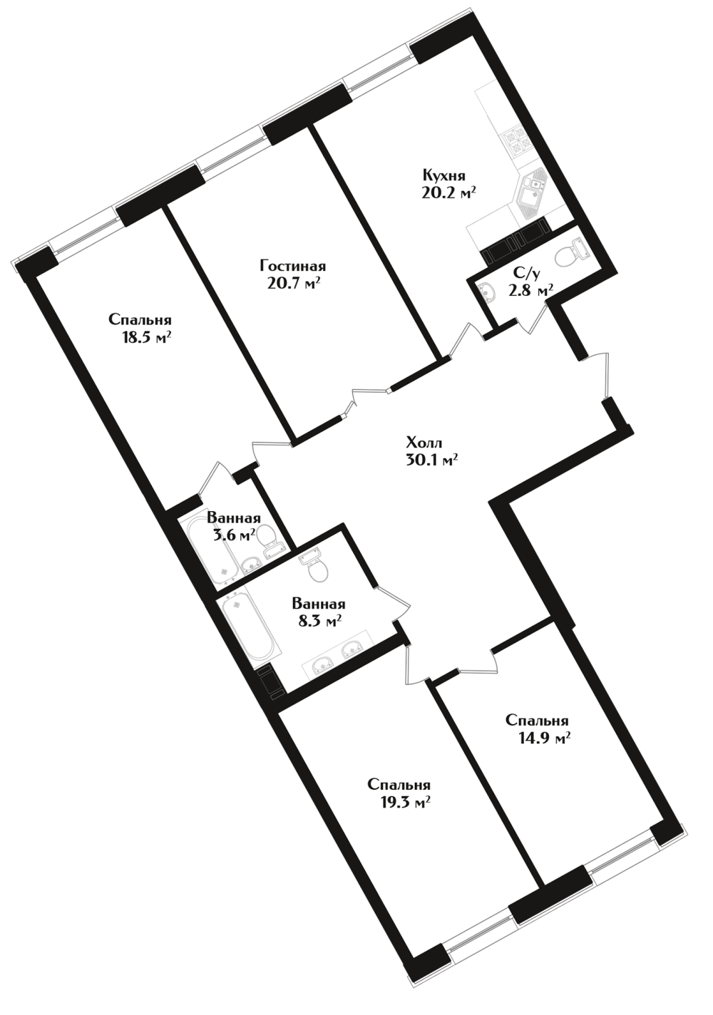 4-х комн. кв., 138.4 м²