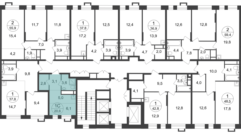 Студия, 20 м²