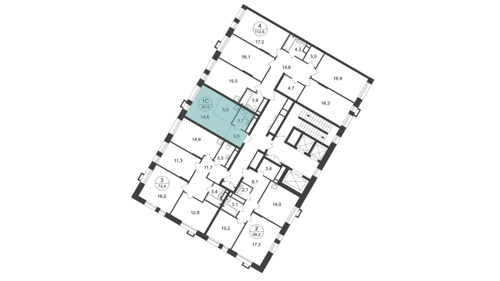 Студия, 26 м²