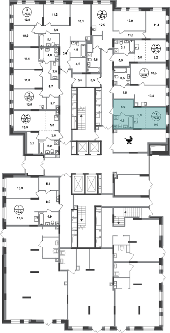 Студия, 24 м²