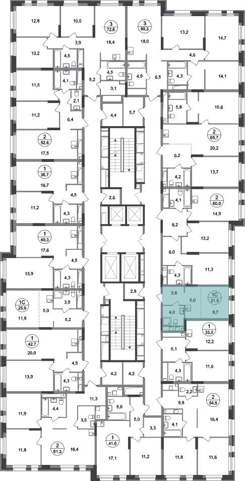 Студия, 21 м²